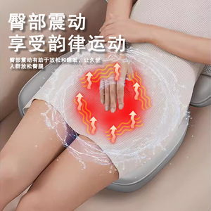 Massage Backrest Cushion Full Body Kneading Vibration <b>Heat</b> Therapy <b>USB</b> Rechargeable Home Use Neck Waist Hip Back Massage - Product Image 2