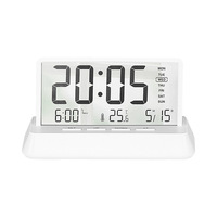 Nouvelle petite horloge numérique et analogique multifonction créative Réveil électronique transparent simple