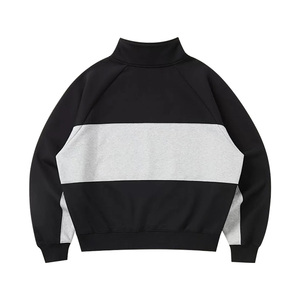 Quality Fleece Cotton Oversized Quarter Zip Crewneck Sweatshirt OEM Custom Embroidery Logo Vintage Crewneck Men Sweatshirt - Product Image 4