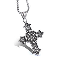 Collier avec pendentif croix OEM, chaîne plaquée or, pendentif uni en acier inoxydable, bijoux religieux de prière