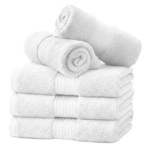 Ensemble de serviettes de bain géantes Buddemeyer - Fil peigné côtelé 100% coton - Kit 4 pièces (Blanc) - 300-499 GSM - Teint en fil - Product Image 2