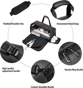 Sac de voyage unisexe en cuir de luxe, imperméable, pliable, pour vêtements et chaussures de sport, avec logo personnalisé, sac fourre-tout, sac de rangement pour hommes - Product Image 3