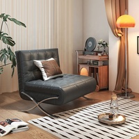 Canapé-lit pliant de luxe, salon relaxant, acier inoxydable, cuir moderne, chaise Barcelona