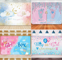 Kit de fournitures pour fête de révélation du sexe du bébé, certifié Prop 65, pour la Saint-Valentin, avec ballons en poudre biodégradables et toile de fond