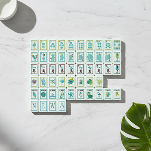Luxury Acrylic Ocean Style Light Blue Pearl Gradient Seahorse Themed <b>Mahjong</b> Tiles <b>Set</b> for Girls' Gatherings Leisure - Product Image 5