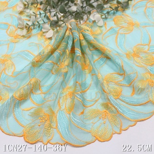 <span class=keywords><strong>2025</strong></span> hoa màu xanh căng lưới Vải Thêu Ren TRIM 22cm lớn hoa mềm đầy màu sắc ren váy cho phụ nữ sexy đồ lót - Product Image 6