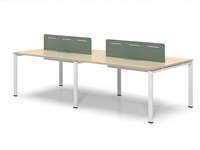 Bureau de conférence commercial simple pour 4 personnes, table de réunion moderne avec structure métallique, poste de travail pour personnel de bureau