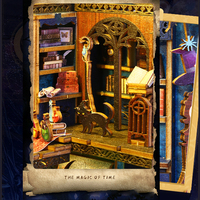 CAYI Magic Market Book Nook, puzzle en bois 3D, porte-livres, maison miniature à faire soi-même, insert de bibliothèque, kit de book nook, puzzle éducatif