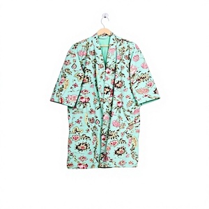 Womens Vintage Pure 100 % Cotton <b>Kantha</b> Quilted Long Kimono Robe Handmade Indian Festival Fashion Sleepwear <b>Jacket</b> Cozy - Product Image 4