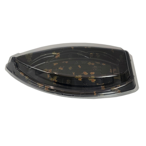 JY-87102 Customization Pet Black Printing <strong>Stackable</strong> to Go Disposable Sushi Boat Plastic Food Packaging <strong>Container</strong> - Product Image 5