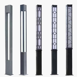 Outdoor Iron Garden <b>Light</b> Post <b>LED</b> Glass Shade 2700K Soft Warm White IP66 AC 220V <b>Motion</b> <b>Sensor</b> Non-Detachable Solar Powered - Product Image 6