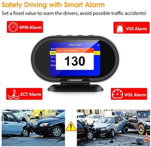 Tây Ban Nha konnwei kw206 OBD2 EOBD có thể escanner automotriz + HUD Auto Meter với báo động - Product Image 4