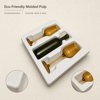 Boîte à vin en pulpe moulée, insert biodégradable, emballage personnalisé avec logo pour le vin