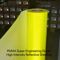 Film rétro-réfléchissant jaune fluorescent PMMA de qualité ingénierie haute intensité, durée de vie de plus de 5 ans pour la signalisation routière