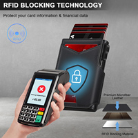 Dompet Kartu Kredit Minimalis Lipat dari Aluminium Logam, Tipis, Anti-RFID, Multifungsi untuk Pria