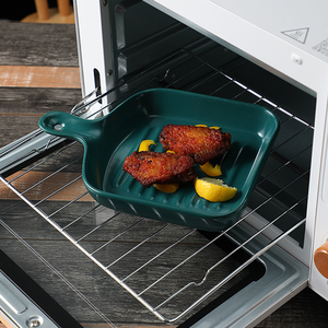 Ins Nordic Eco-Friendly <b>Ceramic</b> Reusable Baking Dish Food Safe Dishwasher Safe Rectangle Shape Customizable Colors Home <b>Pan</b> - Product Image 3