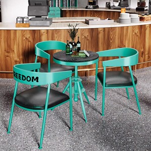 Conjunto de Barra con Estructura de Hierro Resistente y Moderno, Mesa de Diseño Industrial para Uso Comercial, Hogar, Comedor y Exteriores - Product Image 4