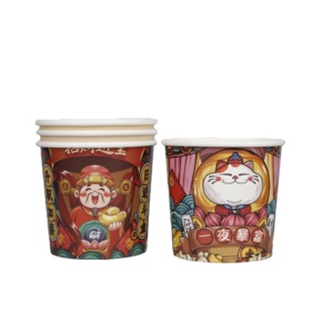 Dùng một lần giấy kraft súp ly với gợn tường tùy chỉnh in thân thiện với môi vuông trà sữa ly với lớp phủ - Product Image 4