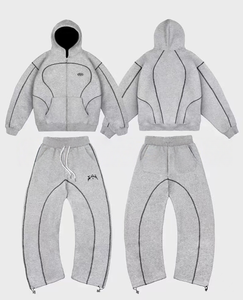 Vente en gros – Nouvelle collection : Sweat à capuche zippé tricoté respirant, imprimé, style hip-hop américain, décontracté et tendance, pour hommes et femmes, idéal pour l'automne. - Product Image 1