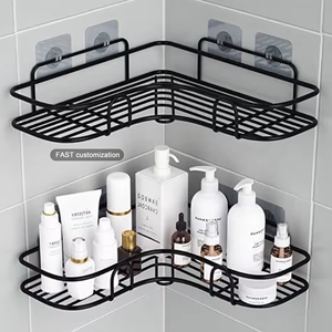 Nhà Máy Bán Buôn Mạnh Mẽ Dính Kim Loại Góc Lưu Trữ Giá Đấm Miễn Phí Nhà Vệ Sinh Tam Giác Sắt Phòng Tắm Kệ Cho Phòng Khách - Product Image 1