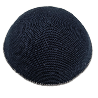 Sombrero de kipá tejido a mano DMC, kipá de punto de hilo fino, gorro de calavera de ganchillo a mano 100% algodón DMC Yamaka Kippa Yarmulke