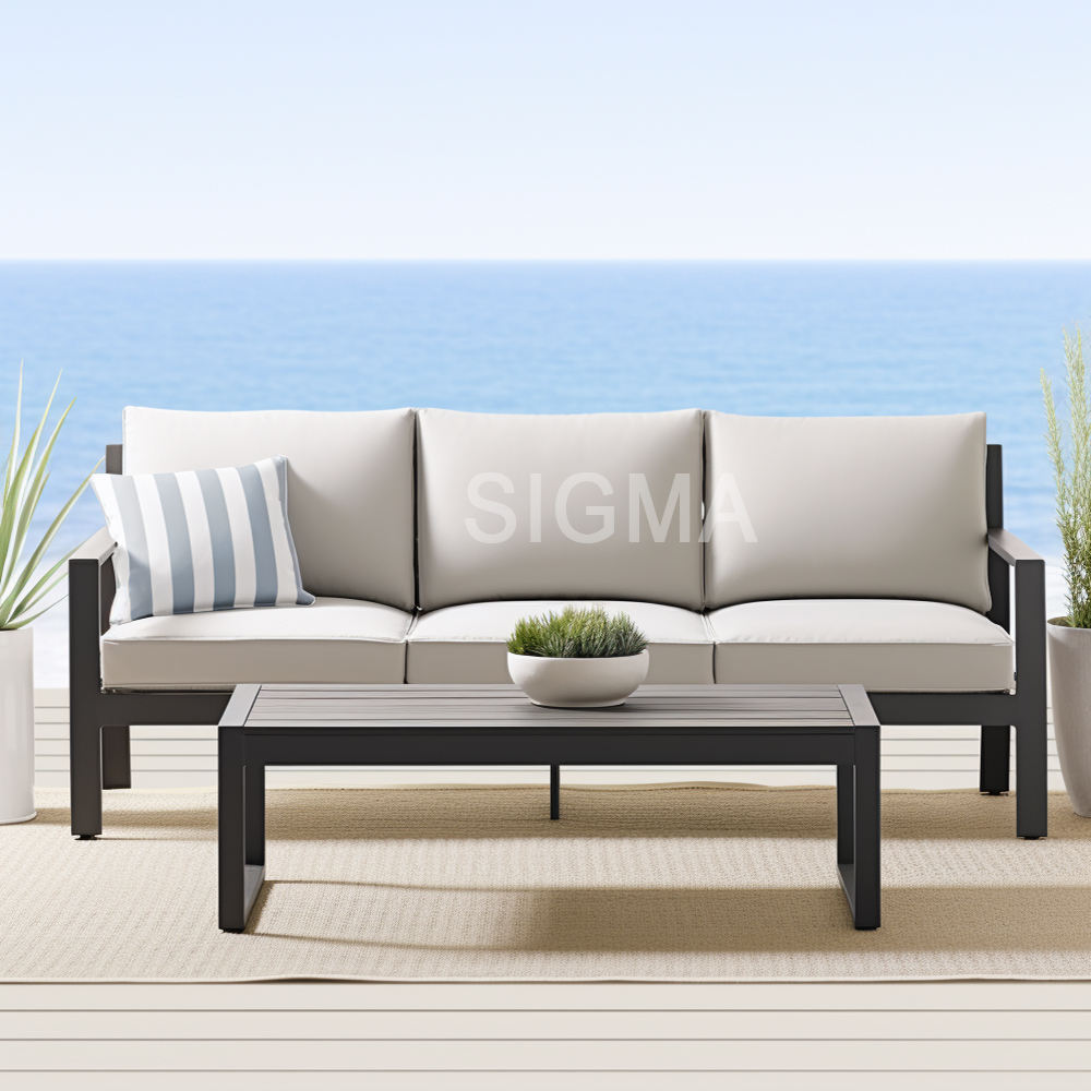 New Arrival Design High Quality End Outdoor Aluminum Composite Garden Aluminium Sofa Couch Furniture Set Balcony