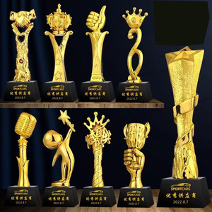 Trophée multisports doré avec balles 3D - Volleyball, Basketball, Football, Golf et Billard, base personnalisable pour les champions - Product Image 5