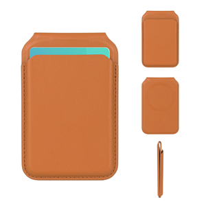 RFID blocco logo personalizzato sottile minimalista in pelle Pu titolare della carta magnete <span class=keywords><strong>porta</strong></span> carte magsafe portafoglio con supporto - Product Image 3