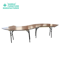 Table de banquet pliante en forme de S en bois serpentin, vente en gros d'usine SK-YHZ-H003