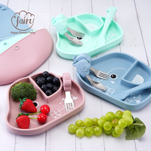 Juego de cuencos y platos de silicona personalizados, <span class=keywords><strong>vajilla</strong></span> de comedor para niños, <span class=keywords><strong>vajilla</strong></span> de silicona segura para bebés - Product Image 5