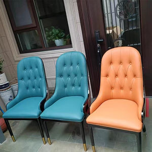 Sillas de madera y cuero para el hogar, diseño de muebles para comedor, patas de plástico, estilo de madera, gruesas, baratas, venta al por mayor, precio de fábrica - Product Image 3