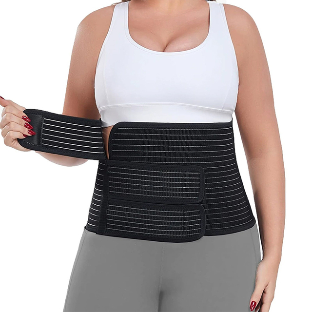 Adjustable 23cm Wide Breathable Spandex Nylon Black Gray Postpartum Abdominal Support Binder OEM Pregnancy Women's Waist Cincher
