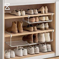 Meuble de rangement à chaussures LANZYLO ODM à un seul niveau, mobile, sans installation requise, avec compartiments superposés et support rétractable suspendu