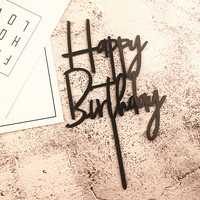 Décoration de gâteau Joyeux Anniversaire, vente chaude, décoration de gâteau en acrylique de haute qualité, fournisseur de décorations de gâteaux
