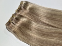 Extensions de cheveux naturels Remy vierges russes blonds lisses en gros, double épaisseur, pour salon de coiffure