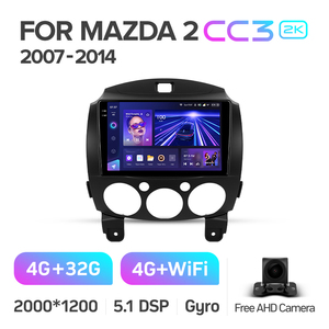 TEYES-Reproductor de DVD <span class=keywords><strong>CC3</strong></span> 2K para coche, radio de 9 pulgadas con cámara Revere para <span class=keywords><strong>Mazda</strong></span> 2 2007-2014 - Product Image 2