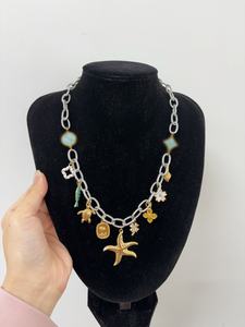 Collana Fai-da-Te in Acciaio Inox con Ciondoli a Forma di Sole e Conchiglia, Stile Classico e Alla Moda con Finitura Oro Sottovuoto, Ideale come Regalo - Product Image 3