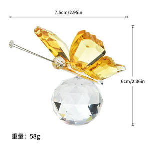 Bán buôn nhỏ 3D bướm pha lê figurine thiết kế mới 3D bướm trang trí cho trang trí nội thất sáng tạo pha lê thủ công mỹ nghệ - Product Image 3