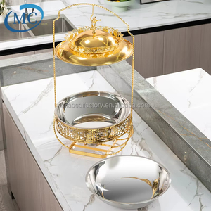 Chafing Dish Hotel Gold dengan Pemanas Makanan Gantung, Pemanas Makanan untuk Pesta Restoran, Chafing Dish Gantung - Product Image 3