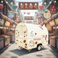 Camion de restauration mobile orange de petite taille / Remorque alimentaire entièrement équipée / Chariot alimentaire personnalisé pour la restauration rapide et les glaces