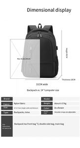 Mode unisexe USB grande capacité multipocket bandoulière réglable hommes femmes affaires <span class=keywords><strong>sac</strong></span> à <span class=keywords><strong>dos</strong></span> pour ordinateur portable - Product Image 2