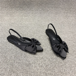 Summer Ultra Fine Fiber Solid Color Casual Slippers for Women's <b>Pointed</b> <b>Toe</b> <b>Flat</b> Bottomed Anti Sandals - Product Image 2