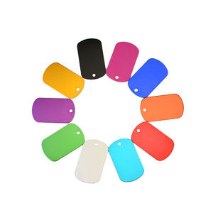 मिश्रित रंग एल्यूमिनियम खाली अंडाकार आकार कुत्ता आईडी टैग नंबर टैग - Product Image 2