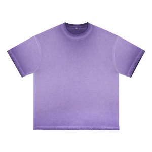 T-shirt en coton épais délavé uni, style <span class=keywords><strong>streetwear</strong></span>, personnalisable avec logo pour homme - Product Image 5