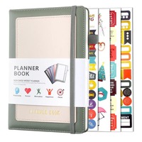 Plan hebdomadaire en gros Plan mensuel Cahier en cuir pu Agenda personnalisé 2024 couverture rigide Journal carnets calendriers planificateurs