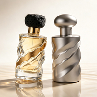 Flacon de parfum en verre rose clair 50ml 100ml avec bouchon et pompe vaporisateur, emballage cosmétique personnalisé, nouveau design pour femme.
