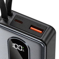 Batterie externe 10000mAh, charge rapide 22.5W, chargeur portable, pack de batterie, affichage numérique, ports USB-A et Type-C