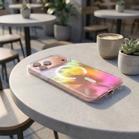 AilesTecca Farbverlauf Aurora Laser Feder Magnetische Handyhülle für iPhone 17 Pro Max 17 Air 17 TPU PC Handy-Rückseite