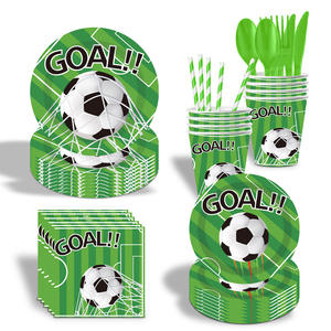 Artículos para Fiestas de Cumpleaños con Temática de Fútbol al por Mayor, Pancarta, Vajilla, Platos de Papel Desechables, Vasos, Servilletas, Mantel - Product Image 4
