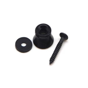 Hochwertige schwarze Gitarren gurt knöpfe mit Schrauben Brücken typ für E-Akustikgitarren-Bass-Ukulele - Product Image 2